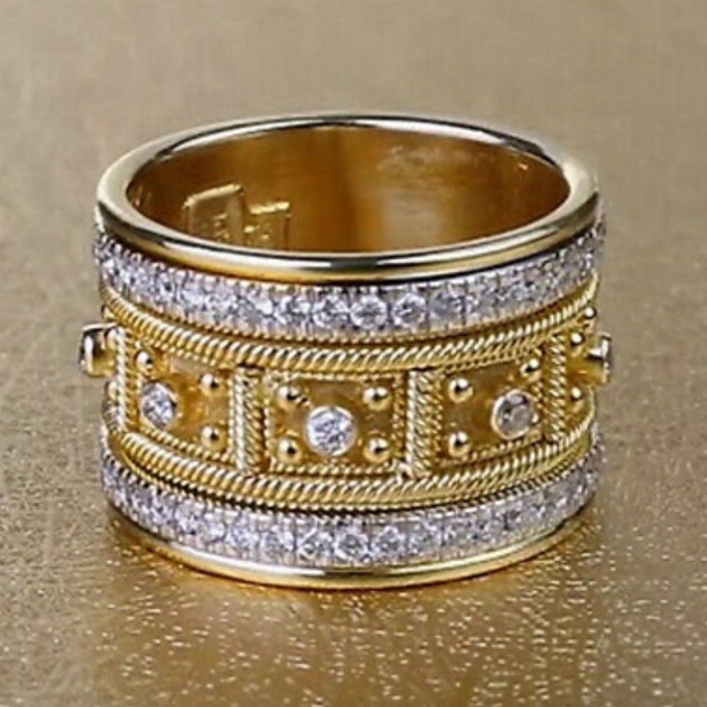 New luxury 18k gold plated Ring